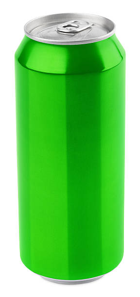 istock Green aluminum beer can 628581136