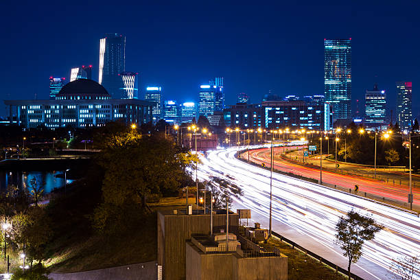 istock Traffic trails in Seoul 628581870