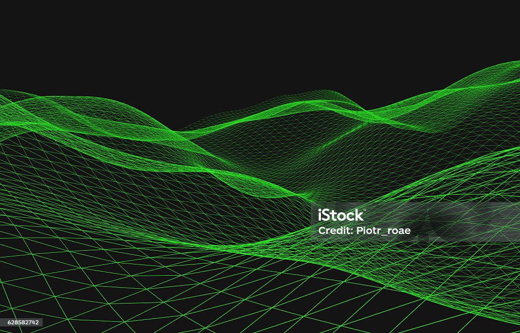 Wireframe - un modelo tridimensional esquelético en el que sólo lin - Foto de stock de Alambre libre de derechos