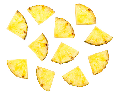 sliced pineapple isolated