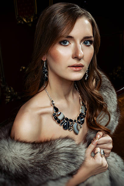 istock Pretty woman in fur 628594966