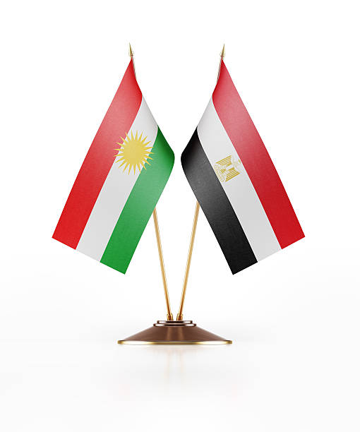 istock Miniature Flag  of Kurdistan and Egypt 628596356