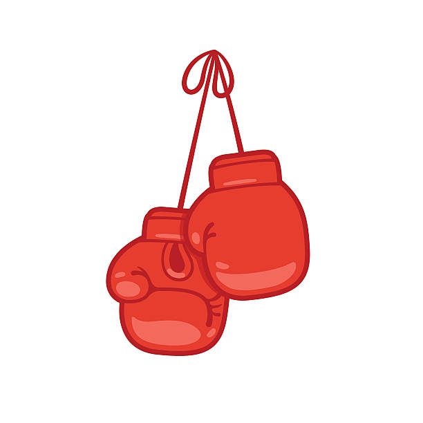 вешать boxing gloves - boxing glove sports glove hanging combative sport stock illustrations