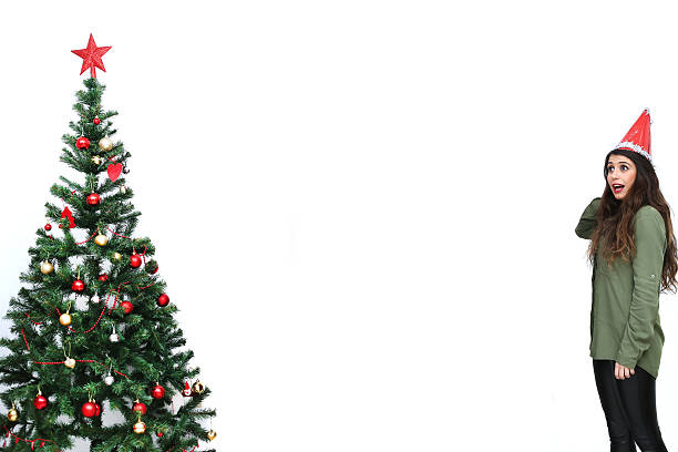 istock Surprised woman with christmas hat 628603762