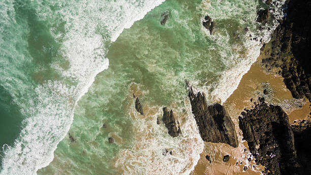 istock Ocean waves on the rocky beach 628605218