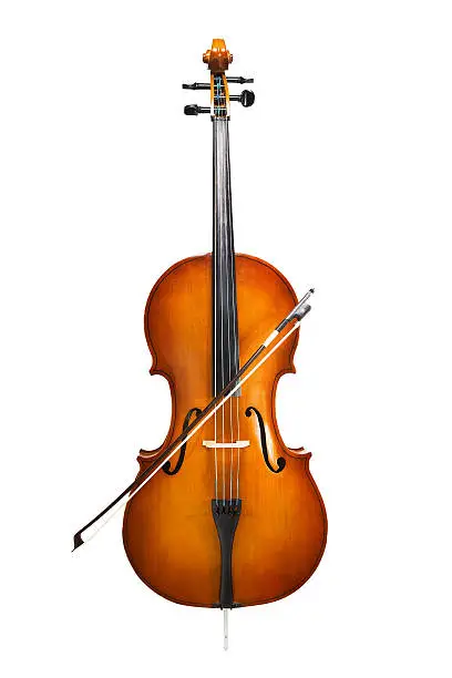 Photo of cello isolated on wihte