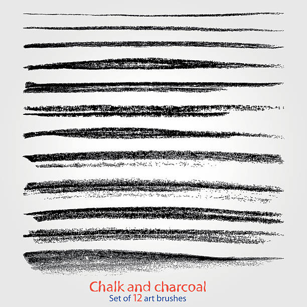 istock Chalk and charcoal. A set of vector brushstrokes. Grunge texture 628606412