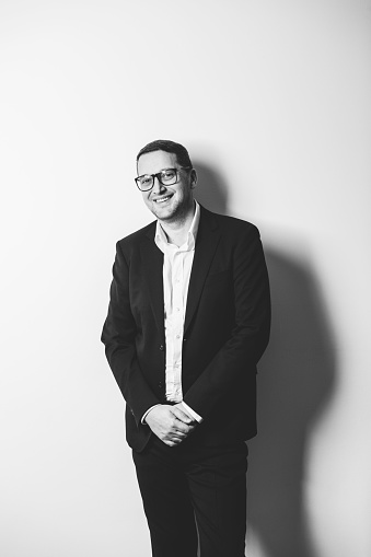 Businessman posing in the studio