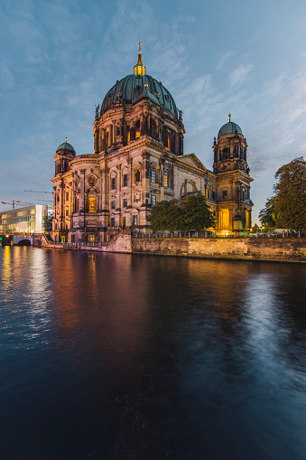 Berlin's cathedral after sunset