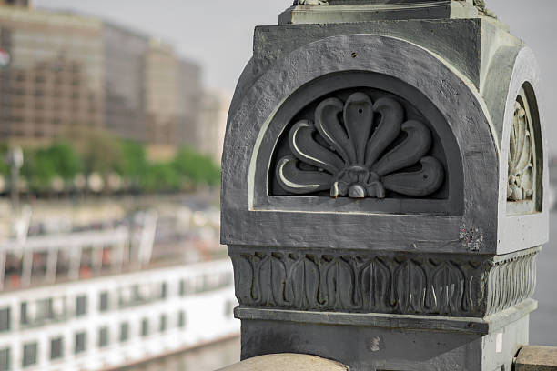 istock Architectural detail in the Chain Bridge, Budapest 628607040