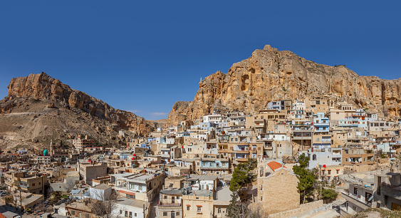 Maalula a small Christian village in Syria. Is a famous place of pilgrimage for Christians.