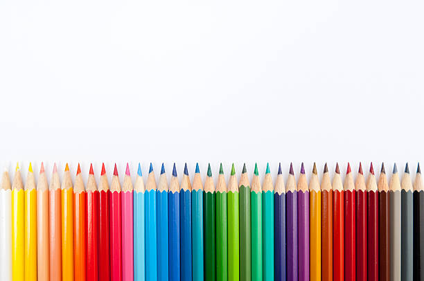 istock Color pencils isolated on white background close up 628607996
