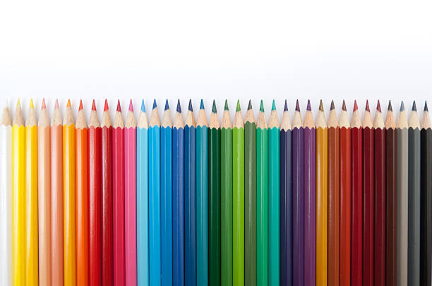 istock Color pencils isolated on white background close up 628608002