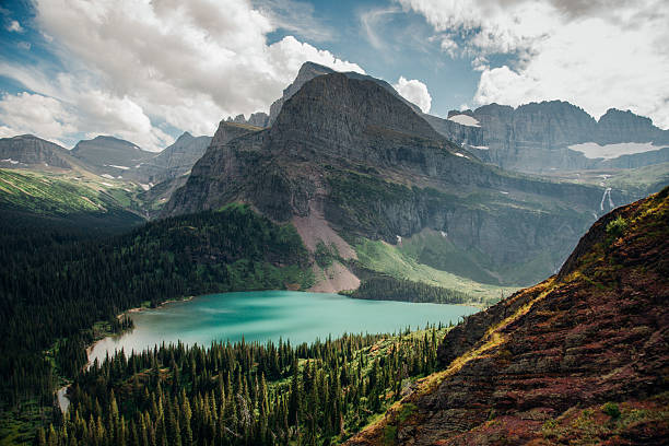 glacier national park, montana - montana mountain us glacier national park mountain range foto e immagini stock