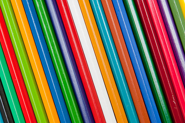 istock Color pencils isolated on black background close up 628608252