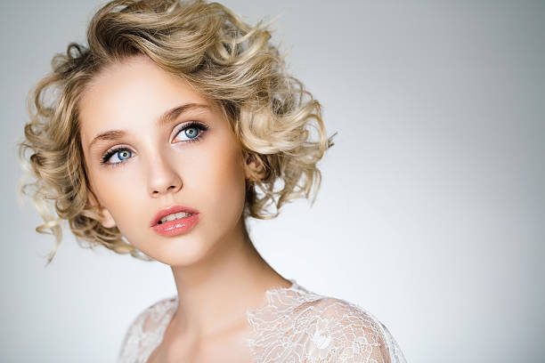 istock Beautiful woman with stylish hairstyle 628609876