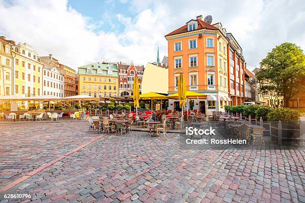 Central Square In Riga Stock Photo - Download Image Now - Riga, Latvia, Street