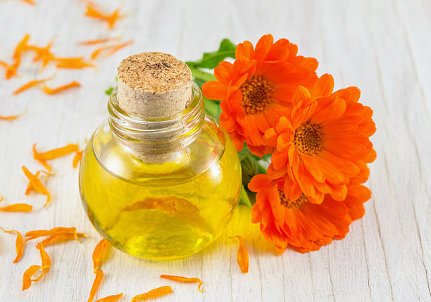 istock marigold oil with a fresh flower bouquet 628612650