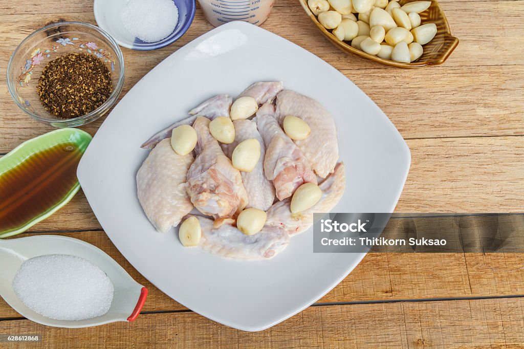 Prepare fresh chicken Prepare fresh chicken before cooking fried chicken with fish sauce. Animal Body Part Stock Photo