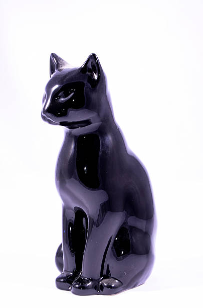 istock Clay Handmade Statue of a Black Cat 628613442