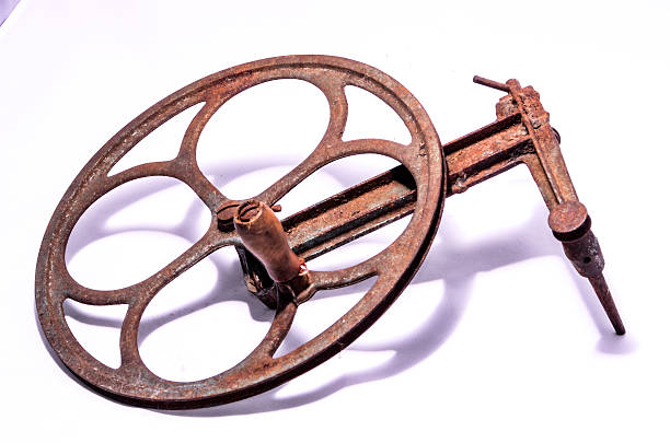 istock Old Vintage Manual Pulley 628613944