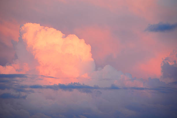 Deep Pastel Pink and Blue Clouds stock photo