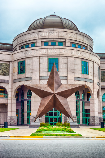 Austin, Texas, USA - November 4, 2016: The Bullock Texas State History Museum in Austin, Texas on an overcast day.