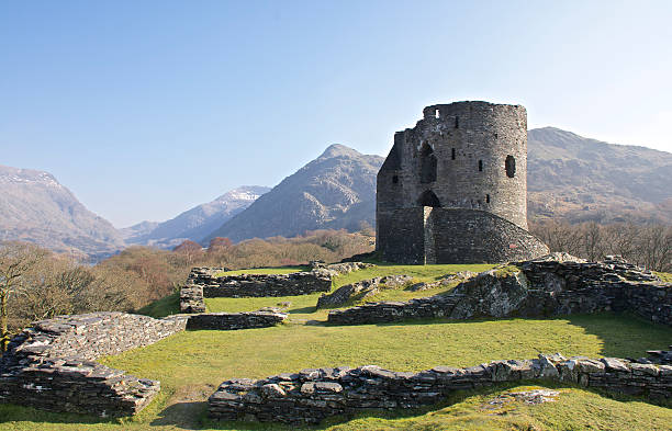 Dolbadarn Castle Keep in Llanberis, 13th century, near Padarn lake.