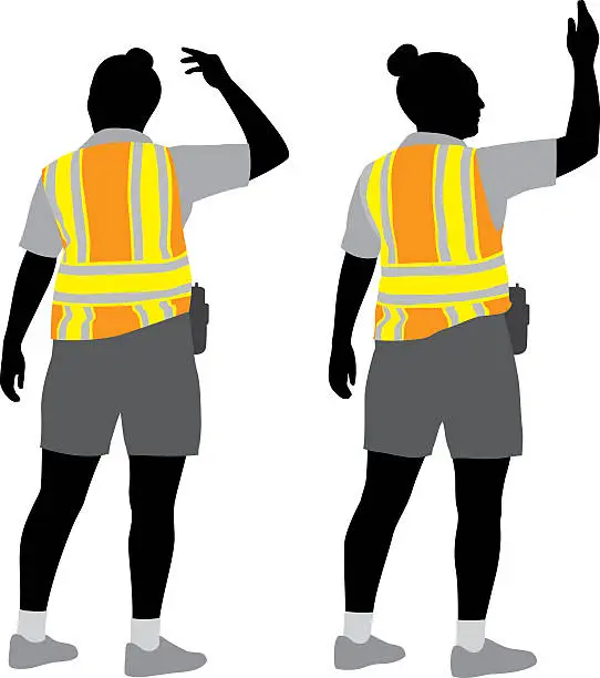 Vector illustration of Traffic Woman Silhouettes