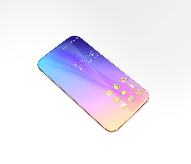 istock Full screen smartphones isolated on white background 628618446