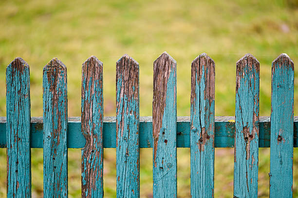 istock Old wooden fence in natural light 628618848