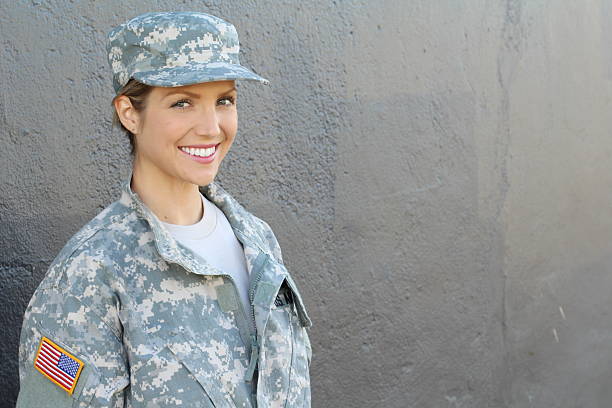 Happy healthy army female soldier Happy healthy army female soldier. military deployment photos stock pictures, royalty-free photos & images