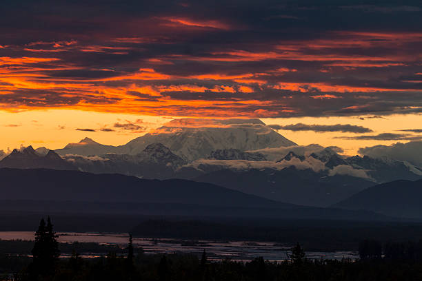 istock Mt. Foraker and the Susitna River at sunset. 628620494