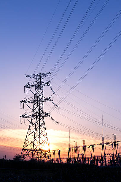 istock pylons near power station 628647146
