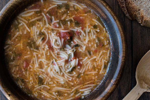 istock Turkish Traditional Vermicelli Soup in a wooden bowl. 628647344