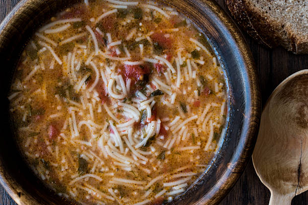 istock Turkish Traditional Vermicelli Soup in a wooden bowl. 628647464