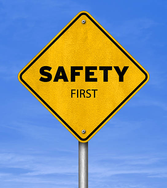 istock Safety first - road sign concept 628649360