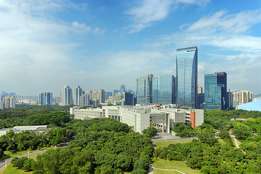Shenzhen University and Tencent Building, a corporate headquarters building in Hongkong