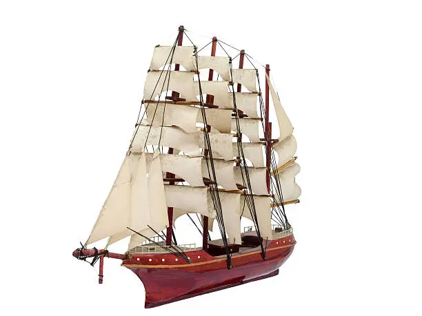 Barque ship gift craft model wooden,isolated white background