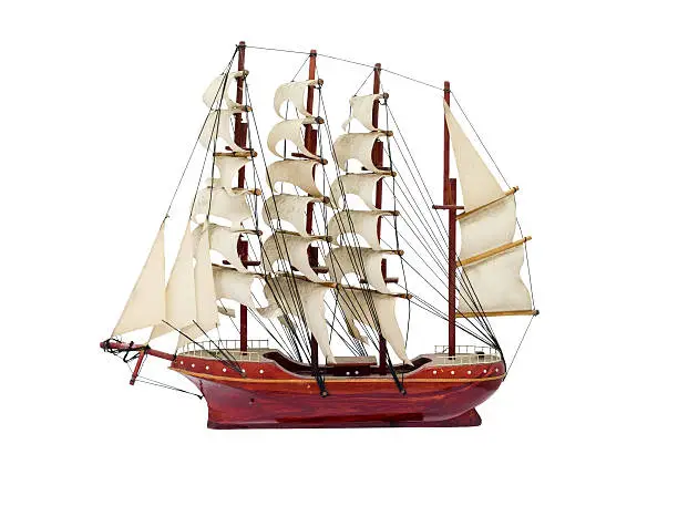 Barque ship gift craft model wooden,isolated on background