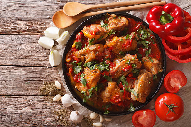 istock Chakhokhbili chicken stew with vegetables on the table. horizontal 628659390