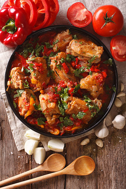 istock chicken stew with vegetables on a table close-up. vertical 628659522