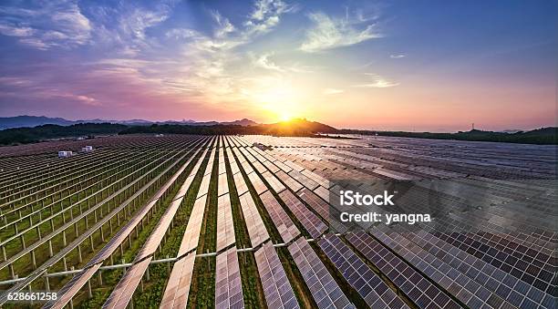 Photovoltaic Power Plant Stock Photo - Download Image Now - Climate, Finance, Industry