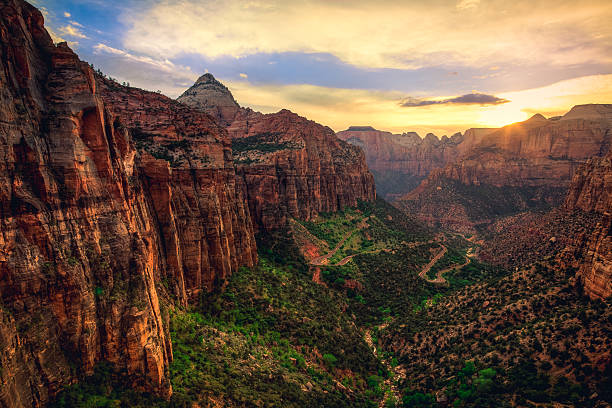 istock Sunset Clouds on Zion Canyon, Zion National Park, Utah 628663386