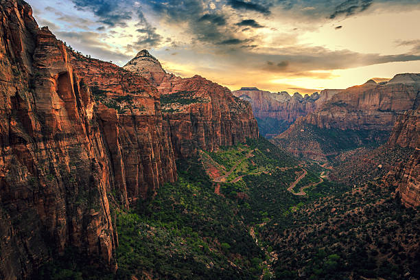 istock Sunset on Canyon Overlook, Zion National Park, Utah 628663456