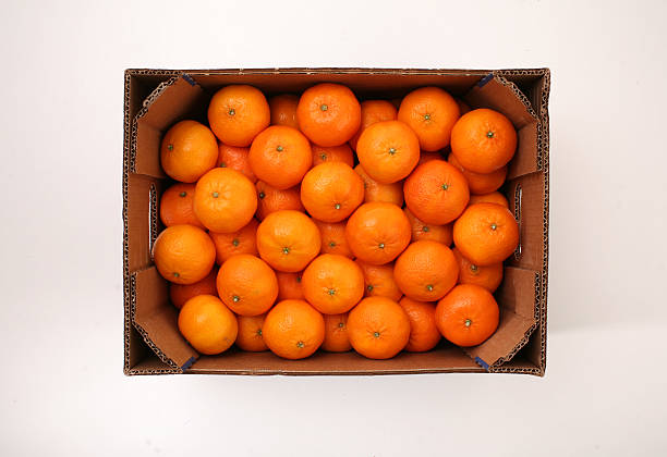 Caixa de Tangerinas - fotografia de stock