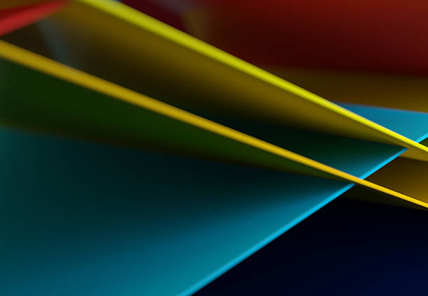 istock Abstract background. Colorful lines and panels with blur 628697360
