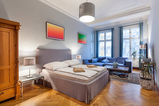 istock Elegant Modern Bedroom With Couch 628708320
