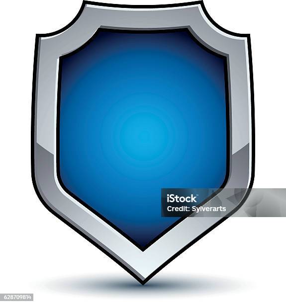 Emblem Vector Outline Heraldic Vector Blue Emblem With Silver Outline 3d Stock Illustration ...