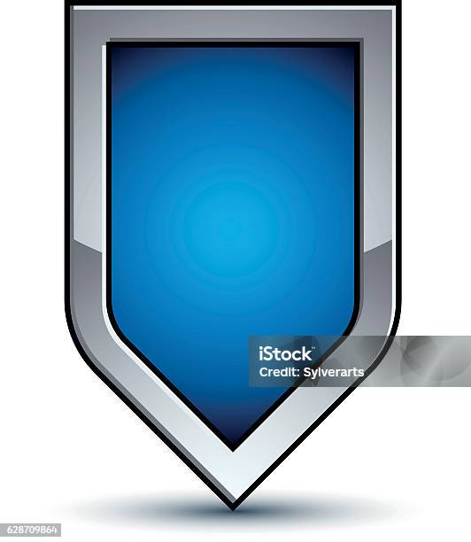 Emblem Vector Outline Heraldic Vector Blue Emblem With Silver Outline 3d Stock Illustration ...